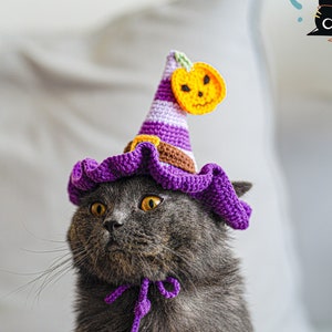 Enchanting Halloween Magic Hat Pet Hat for Cats and Small Dogs|Cat Hat Halloween|Cat Hat Halloween|Cat Hat Halloween|Knit Cat Hats