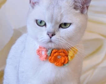 Enchanting Orange Blossoms: Festive Christmas Pet Collar for Purr-fect Elegance!