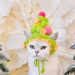 Festive Green Christmas Tree Pet Hat: Spread Holiday Cheer with Your Furry Friends!