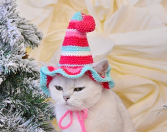 Whisker Wonderland: Enchanting Blue Stripes Pet Hat for Festive Purr-sonalities!