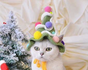Festlicher drehender Weihnachtsbaum-Haustier-Hut - Magische Feiertags-Abnutzung für Haustiere!