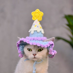 Whimsical Purple Ice Cream Pet Birthday Hat
