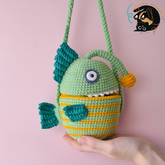 Crochet Fish Crossbody Bag,handmade Fish Bag,knitted Fish Bag,crochet Purse  Crossbody Bags Finished Product,gifts for Her 