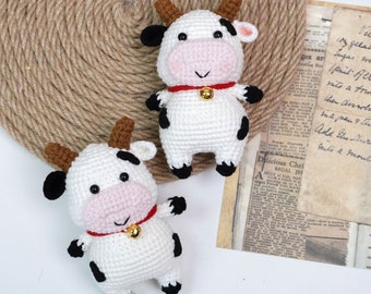 crochet milk cow decoration，cow push toy，cute gift for girl，personalized gifts for her personalized milk cow，cute milk cow