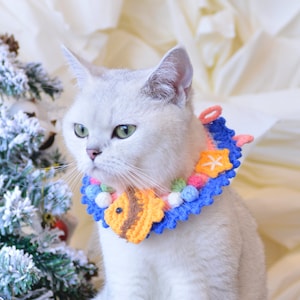 Ocean Breeze Elegance: Handmade Christmas Pet Collar for Festive Furry Charm image 3