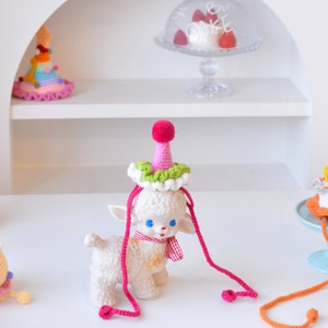 Whimsical Wonders: Custom Pink Crocheted Birthday Party Hat image 2