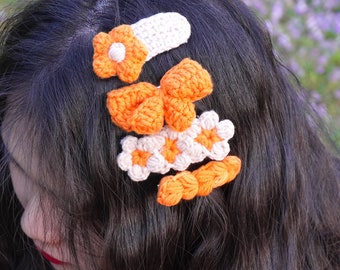 Crochet Hair Clip , Hair Claw , Hair Accessory ,crochet brooch,Hair Bun Clip,Cottagecore Fashion ,Cottagecore Gift