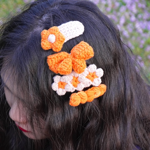 Crochet Hair Clip , Hair Claw , Hair Accessory ,crochet brooch,Hair Bun Clip,Cottagecore Fashion ,Cottagecore Gift