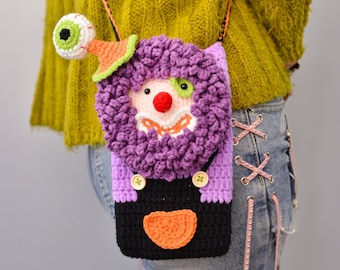 Whimsical Clown Crossbody Phone Bag: A Playful Christmas Accessory