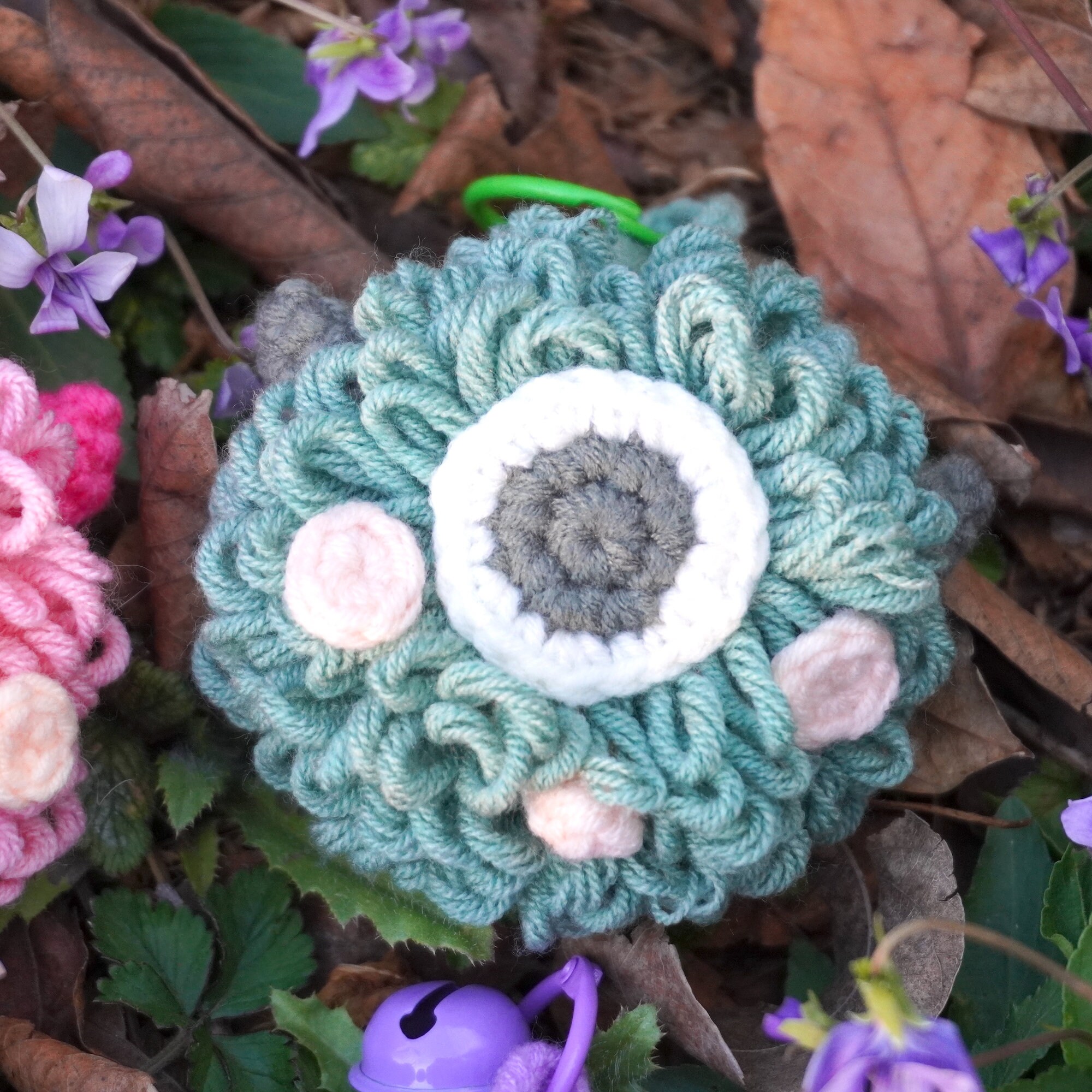Crochet Colorful Monster Ball Key Chain，cute Bunny Key Ring，gifts for ...