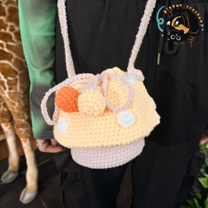 sac de champignon jaune au crochet, sac de champignon fait à la main, sac de champignon tricoté, sac à main au crochet sacs à bandoulière produit fini, cadeaux pour elle
