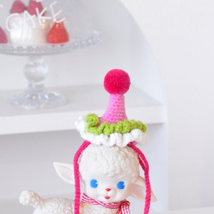 Whimsical Wonders: Custom Pink Crocheted Birthday Party Hat image 3
