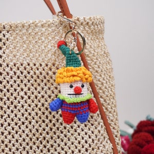 Crochet clown key chain,Cute clown key chain, fun gifts, cute gifts, clown gifts,Craft Supplies,gifts for her,Crochet Clown , Clown Keychain