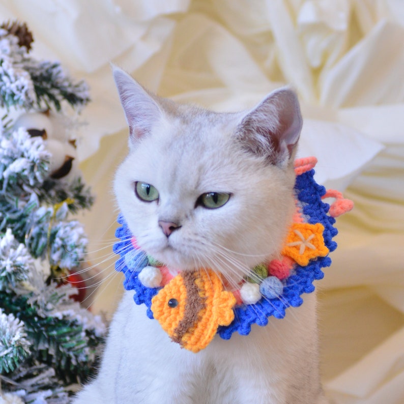 Ocean Breeze Elegance: Handmade Christmas Pet Collar for Festive Furry Charm image 6