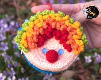 Porte-monnaie clown au crochet, porte-monnaie au crochet, petite pochette, porte-clés avec bracelet, porte-monnaie femme petite pochette à fermeture éclair, portefeuille personnalisé