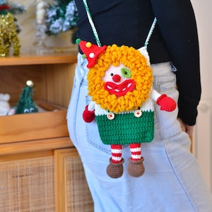 Répandez la joie de Noël partout où vous allez : délice à bandoulière festif bouffon ! Sac de fête des fêtes/sac de fête des vacances/accessoires de Noël/cadeau