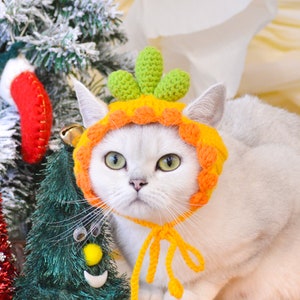 Adorable yellow Carrot Pet Hat for Festive Furry Friends