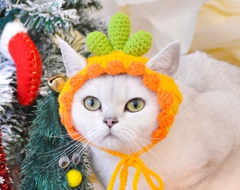 Adorable yellow Carrot Pet Hat for Festive Furry Friends
