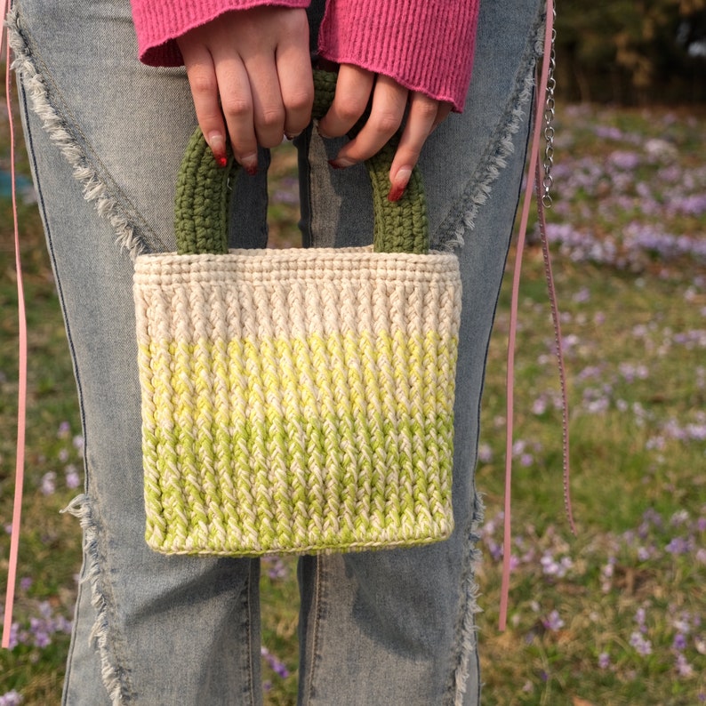 Crochet mushroom Top handle Bag,Handmade cherry Bag,Knitted mushroom Bag,crochet purse top handle bags finished product,gifts for her image 2