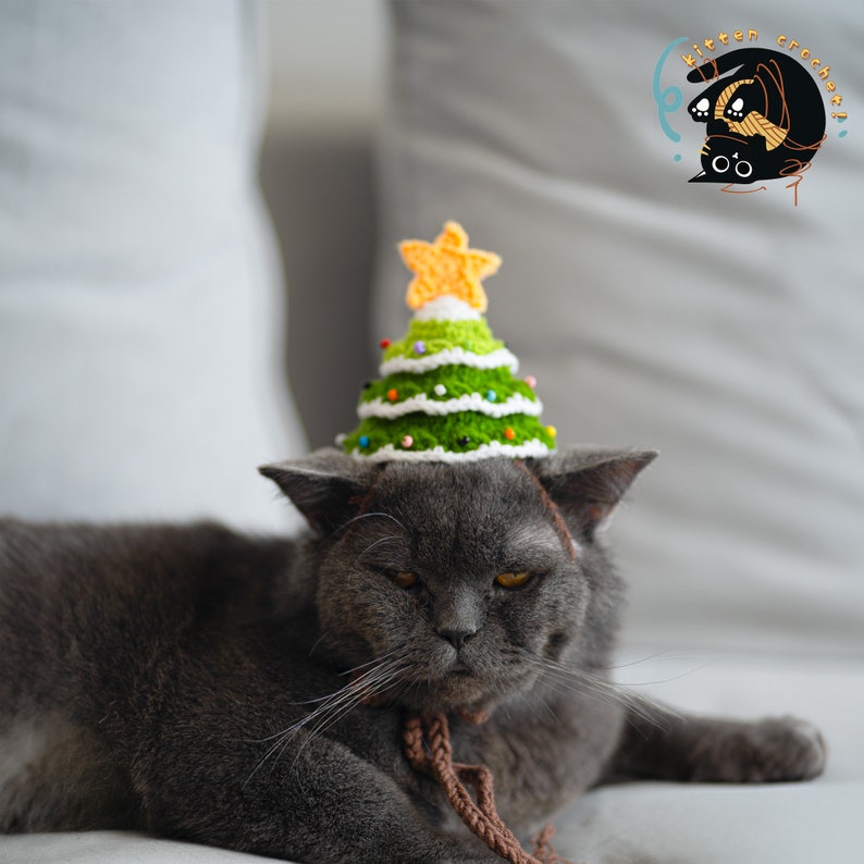 Festive Christmas Tree Pet Hat for Cats and Small Dogs image 5