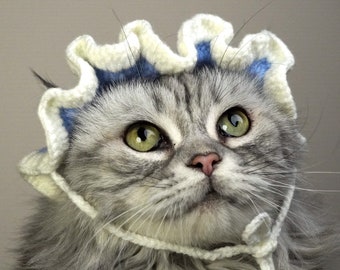 crochet Sun hats for cats and small dogs， knit pet hat, cat accessories, dog accessories, pet hat costume, cat gifts