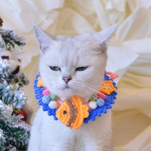 Ocean Breeze Elegance: Handmade Christmas Pet Collar for Festive Furry Charm image 4
