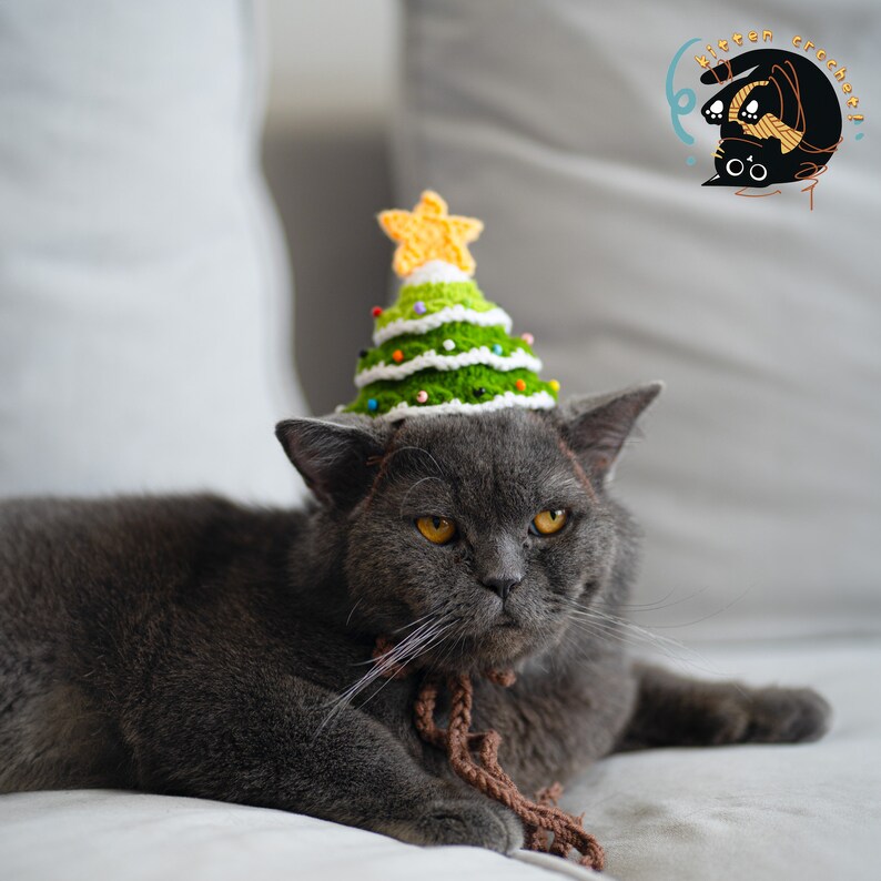 Festive Christmas Tree Pet Hat for Cats and Small Dogs image 9
