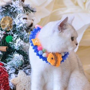 Ocean Breeze Elegance: Handmade Christmas Pet Collar for Festive Furry Charm image 2