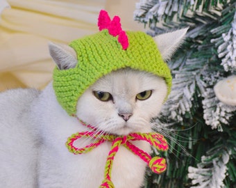 Festive Whiskers Wonderland: Adorable Dino-inspired Pet Hat for a Pawsitively Merry Christmas!