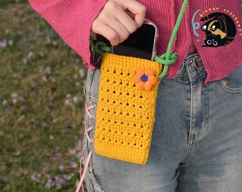Handmade crochet flower mobile phone bag ，coin purse ，crossbody bag ，crochet purse crossbody bags ，finished product ，gifts for her