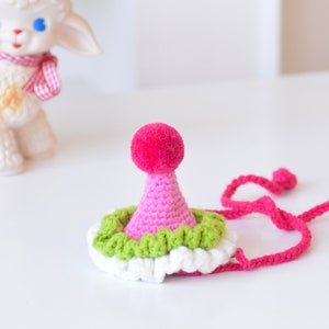 Whimsical Wonders: Custom Pink Crocheted Birthday Party Hat image 5