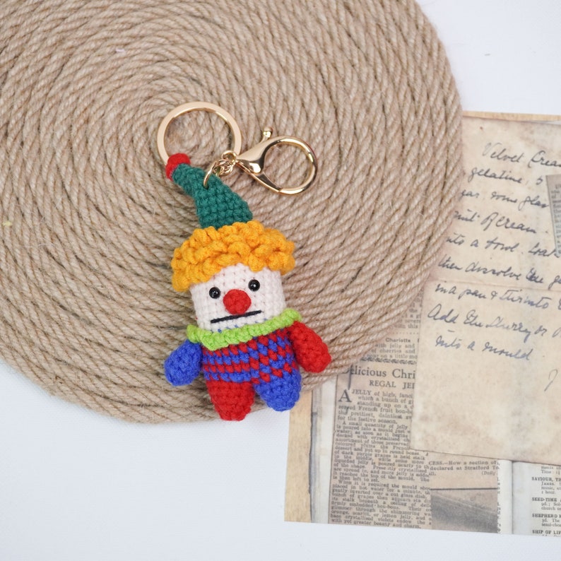 Crochet clown key chain, Cute clown key chain, fun gifts, cute gifts, clown giftsCraft Suppliesgifts for her image 4