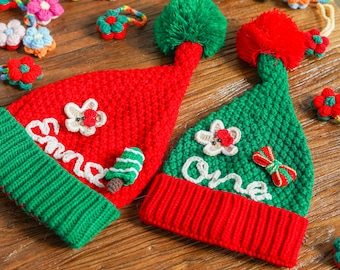 Personalized Crochet Santa Hat: Custom Name Christmas Holiday Hat,Handmade Santa Hat,Handmade Santa Hat,Christmas Hat,Family  Holiday Gift