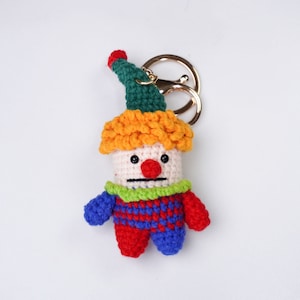 Crochet clown key chain, Cute clown key chain, fun gifts, cute gifts, clown giftsCraft Suppliesgifts for her image 3