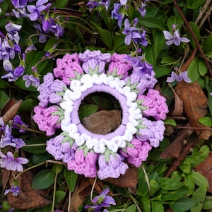 crochet flowers Hair Bandsflowers HairbandScrunchy Hair Rope,Hair Accessory For Women,Ponytail Holder,Elastic Hair Tie Purple