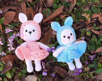 crochet Bunny decoration set，Bunny push toy，cute gift for girl，personalized gifts for her personalized bunny rabbit