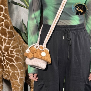 Braune Pilz Tasche Häkeln, handgemachte Pilz Tasche, Gestrickte Pilz Tasche, gehäkelte Geldbörse Crossbody Taschen fertiges Produkt, Geschenke für sie