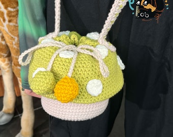 Handcrafted Green Crochet Mushroom Bag - St. Patrick's Day Special Edition