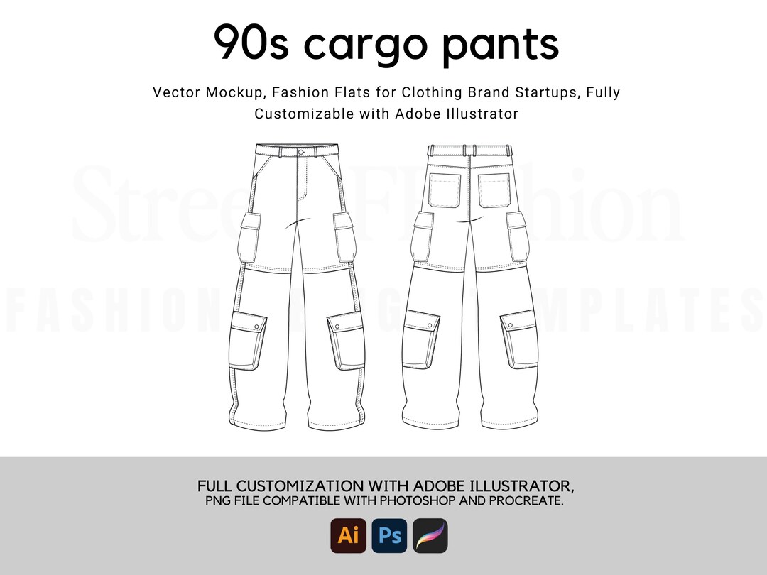Women Flare Sweatpants Flat Technical Drawing Illustration Blank Streetwear  Mock-up Template for Design 