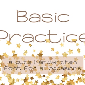 Basic Practice Font - Fuente manuscrita, fuente de estudio, fuente simple, fuente de escritura a mano ordenada, notas digitales, tarjetas de felicitación de fuente linda, fuente cricut