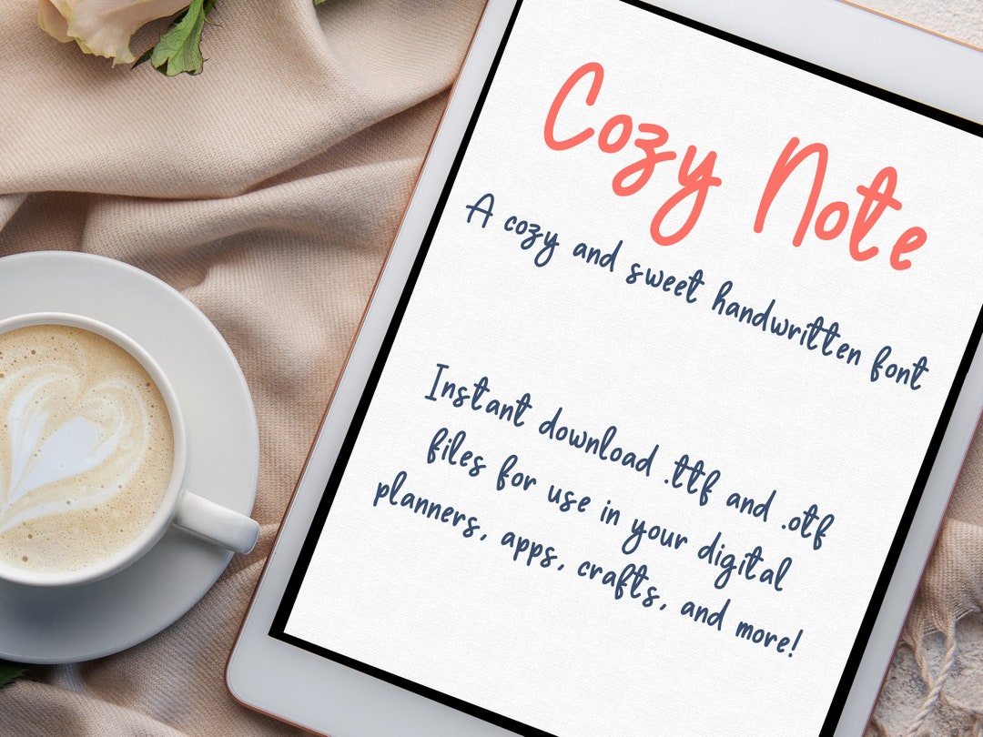 Cozy Notes Cozy Note - Handwritten Font for Digital Planners, Notebooks, Aesthetic ...
