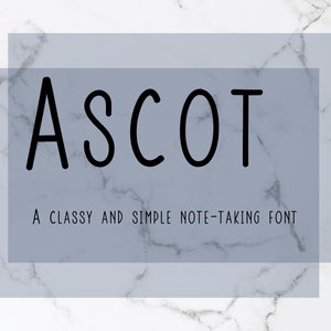 Fuente Ascot: fuente manuscrita, fuente moderna ordenada y limpia para tomar notas escolares, tarjetas de felicitación y más. Fuente de escritura a mano ordenada