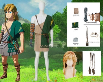 Legend of Zelda Link Cosplay: Tears of the Kingdom, Breath of the Wild | Archaic Tunic - Perfect Halloween Costume/Gift for Adults & Kids