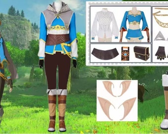 Princess Zelda Blue Outfit Cosplay Costume - The Legend of Zelda Handmade Cosplay for Girls and Women - Perfect Halloween Costume/Gift