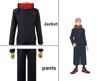 Ensemble de cosplay Jujutsu Kaisen Yuji Itadori version personnalisée haut de gamme - Cadeau/cadeau d'Halloween parfait