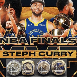 Stephen Curry 4 Championship Rings Golden State Warriors *BONUS DISPLAY BOX* Steph Curry Birthday Anniversary Christmas Gift Basketball Fan