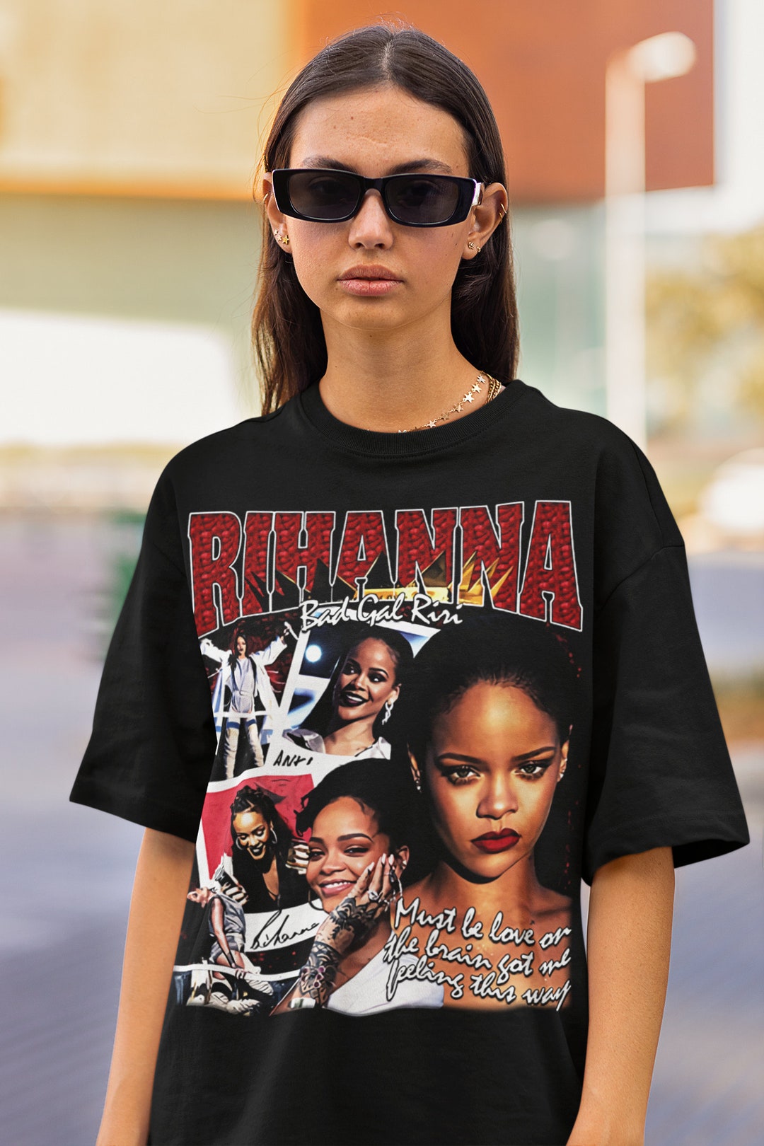 T-shirt Homme Motif Rihanna Noir - Coton, Coupe Régulière, Toutes Tailles Du S Au 5XL