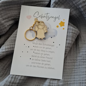 Karte mit Schutzengel aus Holz