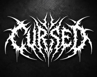 "Cursed" Gothic Tribal Sticker | Y2K JDM Decal | Metal Logo Sticker | Drift Car Sticker | Cyber Sigil Vinyl Decal | Rear Window Sticker