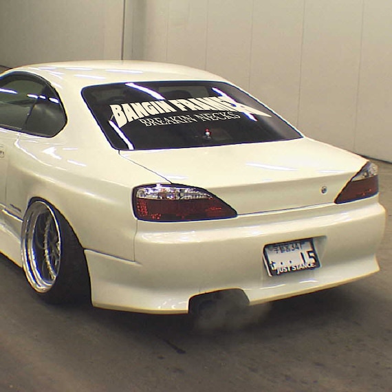 Bangin Frames Breakin Necks" Vinyl sticker for the front or rear window of your car in various colors JDM